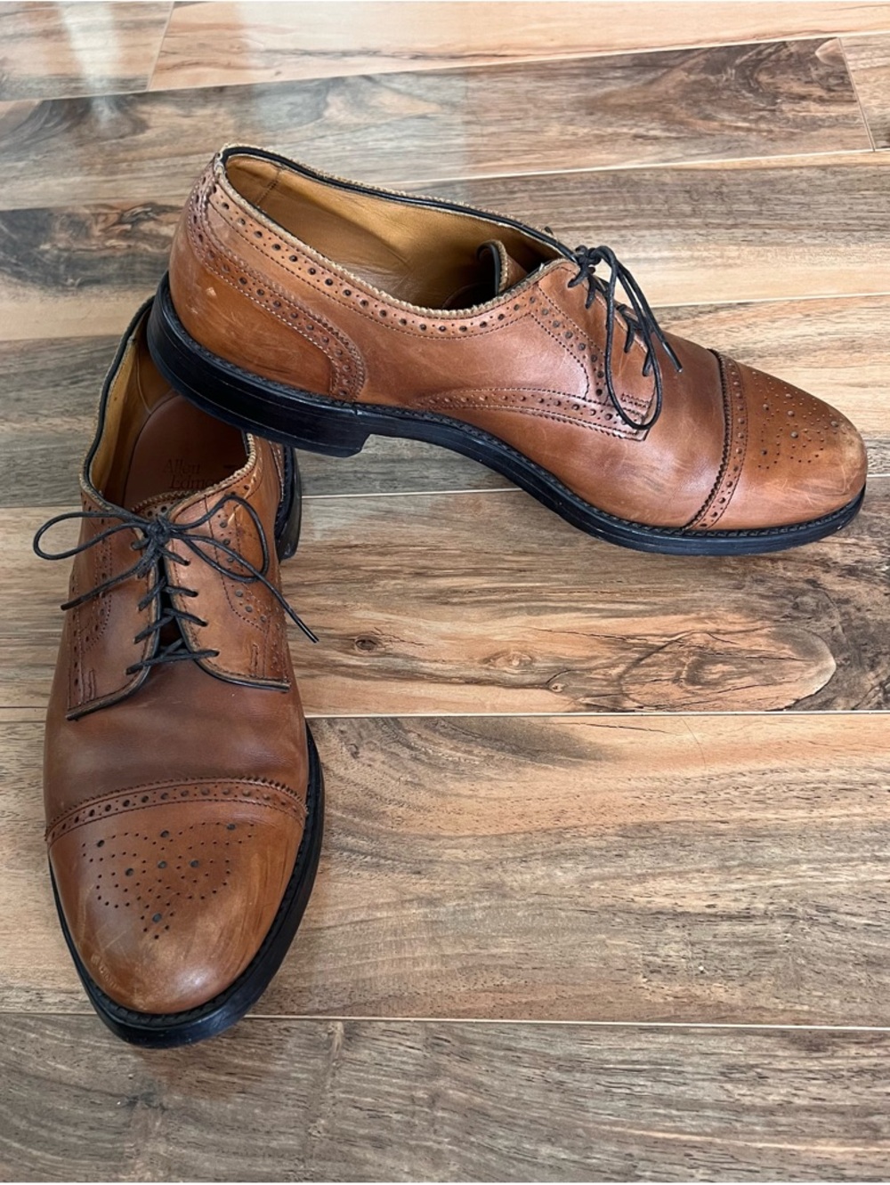 Allen Edmonds Lexington Cap Toe Dress Shoes Mens 12 Brown Leather USA